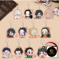 Móc Khóa Demon Slayer Kibutsuji Muzan Tanjiro Kamado chất liệu mica Women Nữ