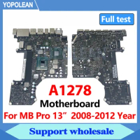 Original A1278 Motherboard For MacBook Pro 13" A1278 Logic Board i5 2.5GHz i7 2.9GHz 820-3115-B 2008 2009 2010 2011 2012 Years