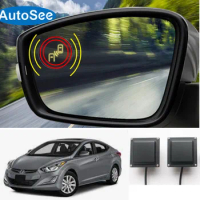 for Hyundai Elantra car blind spot area detection BSD alert radar sensor side mirror light warning LCA line Lane change assist