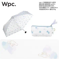 Sanrio Wpc Rain or Shine Umbrella Upf50+100% Shading Effect Cinnamoroll Kuromi Gradient Radiation Portable Sun Umbrella Sunshade