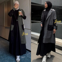 PROMO CORLA SET BY IRISH LABEL SET INNER OUTER LONG OUTER OOTD COUPLE LINEN RAMI OUTER MIX SET DRESS