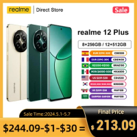 realme 12 Plus 5G Mobile Phones NFC 6.67" 120Hz OLED Display MediaTek Dimensity 7050 5G Processor 50MP Sony LYT-600 OIS Camera