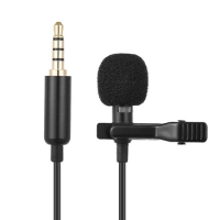 Portable 1.5m Lavalier Mini Microphone Condenser Clip-on Lapel Mic Wired USB 3.5mm Type-C Microfon For Phone for Laptop PC