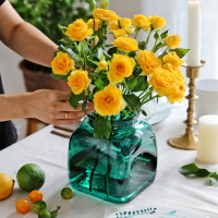 大花瓶透明玻璃客廳插花瓶水培花束瓶小清新彩色花器擺件玻璃花瓶