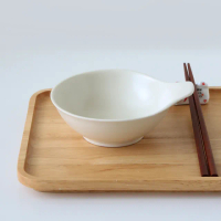 【WANDU 瓦讀】日本製夕白單耳陶瓷5吋湯碗250ml(吞水 碗 湯碗)
