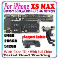 Free Shipping Original Unlocked For iPhone XS Max 6.5" Motherboard With Face ID Logic board 256gb 64gb Support IOS Update Plate