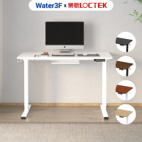 【樂歌Loctek】人體工學電動升降桌 F1 入門款 (送理線槽/掛勾) 簡約 站立式工作桌 白桌架 原木桌板120*60cm