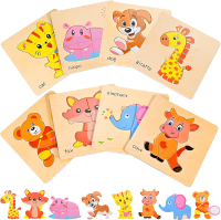 8pcs Wooden Puzzles for Toddlers 1-3 Toddler Puzzles Ages 2-4 Montessori Toys for 1-3+ Years Girl Bo