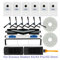 For Ecovacs Deebot X2 Omni Hepa Filters Dust Bags Main Brush Cover Mop Rag Side Brush For Ecovacs De