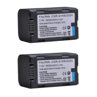 3000mah CGR-D220 CGR D220 CGR-D16S CGR D16S Battery For Panasonic CGP-D320T1B CGR-D08A NV-MX300 MX350 MX500 GS11 GS15 Camcorder