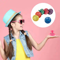 1pcs Colorful Organic Toy Wooden Spin Tops For Kids Balance Coordination Skills Children Boys Girls Party Favors N3y5