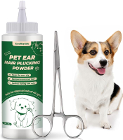 Dog Ear Hair Removal Tool Dog Ear Powder for Hair Removal 30g 5.5-Inch Hemostat & Pet Electric Clipp