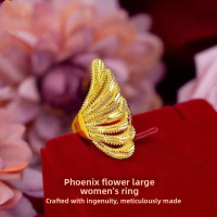 Phoenix wing tip ring, large size, unique open design, patterned ring, adjustable size, jewelry.