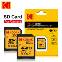 KODAK SD Card High Speed U3 64GB/128GB/256GB/512GB SDXC V30 for 4K HD SDHC Memory Cards Full Size for Camera