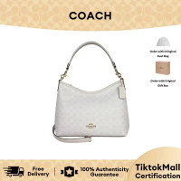 COACH Laurel Bag 31 with Leather Single Shoulder Crossbody Handbag White/Light Khaki Patchwork/Brown