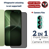 Kaca tempered anti-spy untuk Tecno Camon 50/40 4G (CM5), skrin rata 2 dalam 1 + pelindung kamera — a