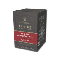 【英國皇家泰勒茶Taylors】英式早安紅茶葉包20包x1盒(錫蘭阿薩姆大吉嶺紅茶葉早晨咖啡因特濃茶)