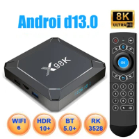 X98 X98K Android 13 Smart TV Box 2G 16G 8K HD 2.4G 5G Dual-band WIFI 6 BT 5.0 RK3528 Ram 4GB Rom 32GB HDR10 Set Top TV Box