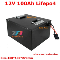 12V 100AH lifepo4 battery no 12v 120ah li ion BMS 4S forSolar energy storage backup power inverter RV boat inverter +10A Charger