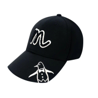 【Munsingwear】企鵝牌 女款黑色時尚立體LOGO毛巾刺繡球帽 MLSL0103