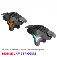 RGB Mechanical Pulse 4 Finger Game Controller Gamepad Sensitive Gaming Aim Shooting Triggers Joystick Key Button for PUBG Mobile