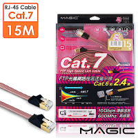 MAGIC Cat.7 FTP光纖網路極高速扁平網路線(專利折不斷接頭)-15M