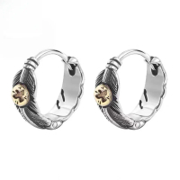 Vintage 925 Feather Earrings for Men - Hip Hop Boho Vibe, Symbolizes Freedom. Trendy Valentine Gift 