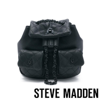 STEVE MADDEN-BSEDA 菱格紋雙口袋後背包-黑色
