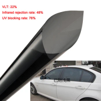 VLT 22% Black Explosion-proof Window Tint Film Window Foils Solar Protection Car Home Glass Window TINTING Shades 50cm x 3m