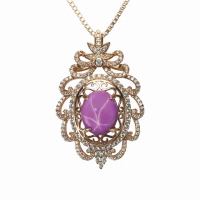 【Hommy Jewelry】璀璨10克拉星鑽｜紅寶石項鍊(法國星鑽 六道星芒 貓眼)