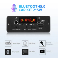 Bluetooth 5.0 10W Amplifier MP3 Decoder Board Wireless Music Player 5V Car FM Radio Module USB TF for Music Subwoofer Speaker