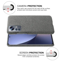 Antiskid Fabric Case for Xiaomi Mi 12, Cover Cloth Case, Phone Bag Shell Bumper, Xiaomi 12 Mi12 5G 6.28"