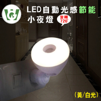 【U want】LED自動光感節能小夜燈(圓型/白光/ 2入組)