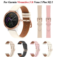 Leather Watch Strap For Garmin Venu 2 Plus / Vivoactive 3 Bracelet  Watchbands 20mm Venu SQ 2 / Vivomove HR Style Trend Sport - AliExpress
