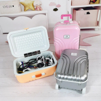 Vali cổ điển Cổ điển Vali Nhà búp bê thu nhỏ Trang trí cảnh Bạc Cốp di động thu nhỏ Màu hồng Mini Mô