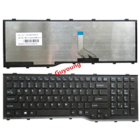 New US E Keyboard For Fujitsu Lifebook AH532 A532 N532 NH532 Black With Frame Laptop Keyboard