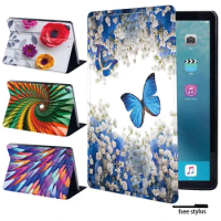 Folio Tablet Case for Apple IPad 2/3/4/iPad 5th/6th/ IPad Mini 6 Gen 3D and Butterfly Printing Pattern Funda Flip Stand Cover