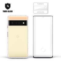 T.G Google Pixel 6 Pro 手機保護超值3件組(透明空壓殼+3D框膠指紋解鎖鋼化膜+鏡頭貼)