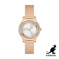 【KANGOL】英國袋鼠│奢華星鑽米蘭帶腕錶32mm(玫瑰金 KG73632-06Z)