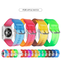 Transparent Matte Silicone Watch Bracelet for iWatch Series 6 SE 5 4 3 Belt for Apple Watch band 44mm 42mm 40mm 38mm Men Women