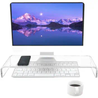 Acrylic Computer Monitor Stand Computer Monitor Desktop Heightened Base Space-Saving Clear Monitor Riser For Home Office Desktop