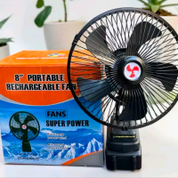 Quạt Tích Điện Chân Pin Phổ Thông, Quạt Để Bàn Tích Điện 2 cấp độ gió Siêu Mát 18V-20V 200W Đen Dùng
