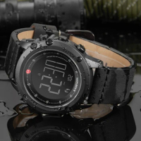KADEMAN Men Watch Digital Military Sports Step Count Clock TOP Brand Luxury Leather Waterproof Fashion Male Wristwatches relogio