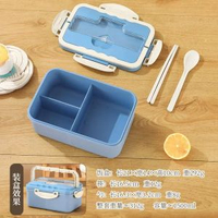 小麥秸稈飯盒可微波爐日式餐具分格保溫學生便當盒塑膠方形速食盒
