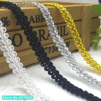high quality curve lace trim sewing lace gold silver centipede braided ribbon lace