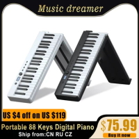 Portable 88 Keys Foldable Piano Digital Piano Multifunctional Electronic Keyboard Piano for Piano Student Kid Musical Instrument