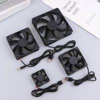 5V Kipas Penyejuk Berus Kapal USB Router Kipas komputer kes kes kes TV 50mm 80mm 90mm 120mm PC DIY C
