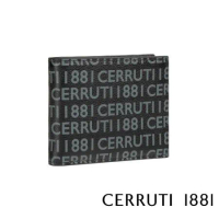 【Cerruti 1881】限量2折 義大利頂級小牛皮4卡零錢袋皮夾 全新專櫃展示品(黑色 CEPU05034M)