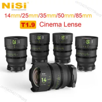 Nisi ATHENA Prime Cinema Lenses 14mm T2.4 25mm 35mm 50mm 85mm T1.9 Full-frame Lens For ARRI PL Canon RF Sony E Mount Cameras