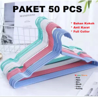 ISI 50 PCS!!! HANGER KAWAT / GANTUNGAN BAJU ANTI KARAT stainless jas lemari baju denim hanger